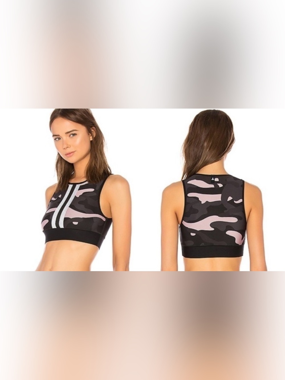 ultracor Black & Pink Camo High-Neck Crop Tank